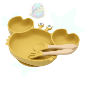 PLATO CANGREJO CON CUBIERTOS EN SILICONA