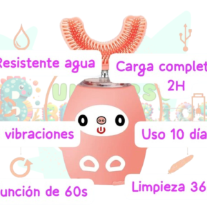 CEPILLO DE DIENTES ELÉCTRICO EN SILICONA RECARGABLE TIPO U